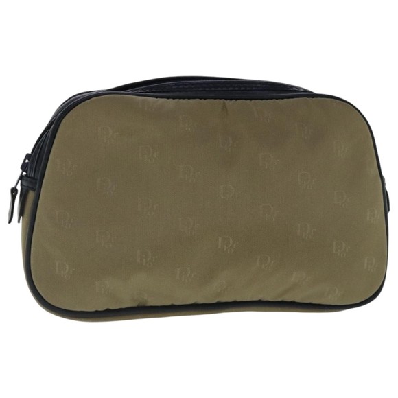 Christian Dior Pouch Nylon Beige Auth bs19033